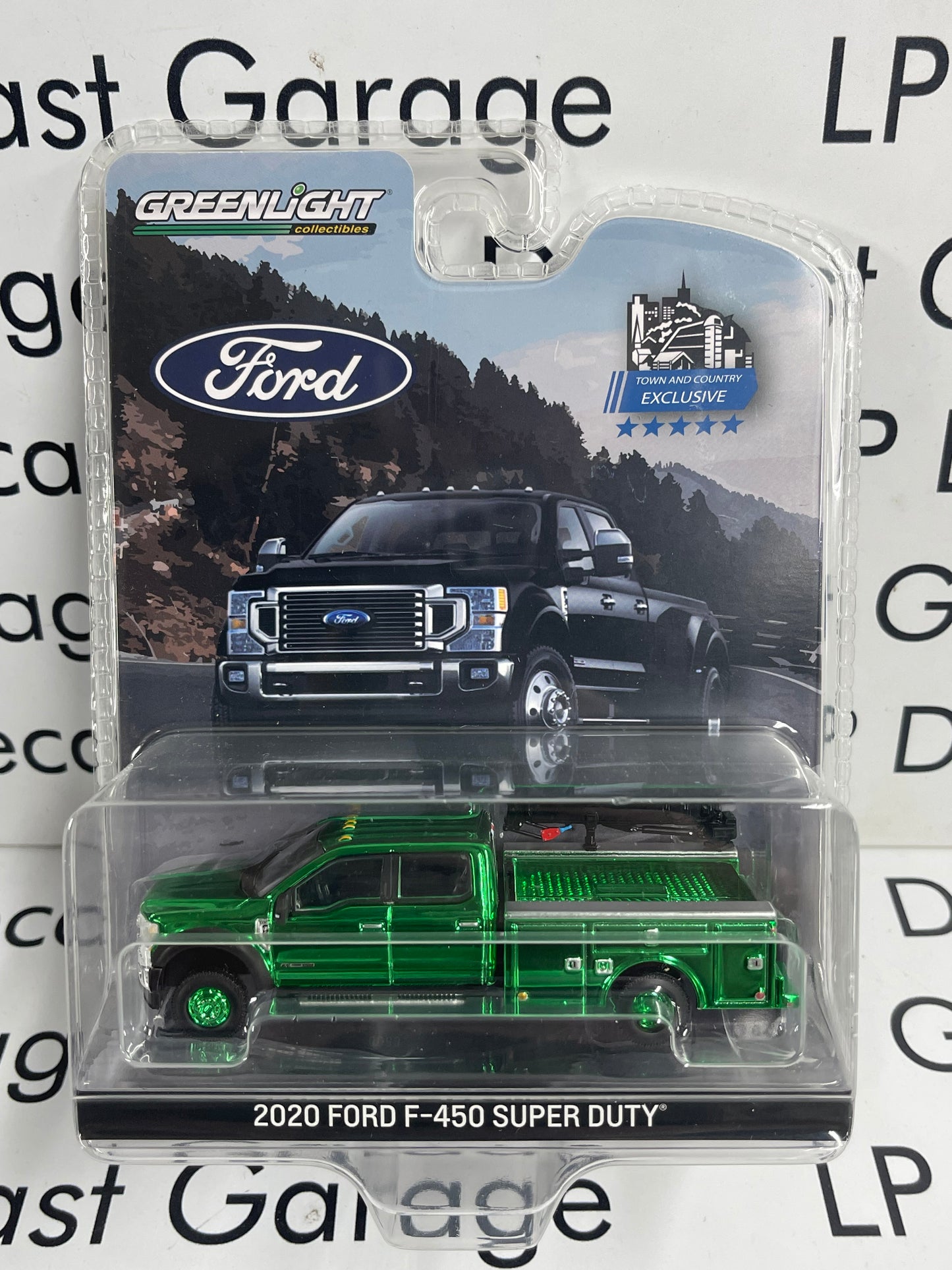 CHROME CHASE GREENLIGHT 2020 Ford F-450 Super Duty Service Truck Black 1:64 Diecast T&C Exclusive