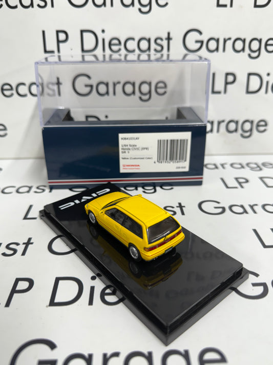 HOBBY JAPAN Honda Civic EF9 SIR II Yellow 1:64 Diecast