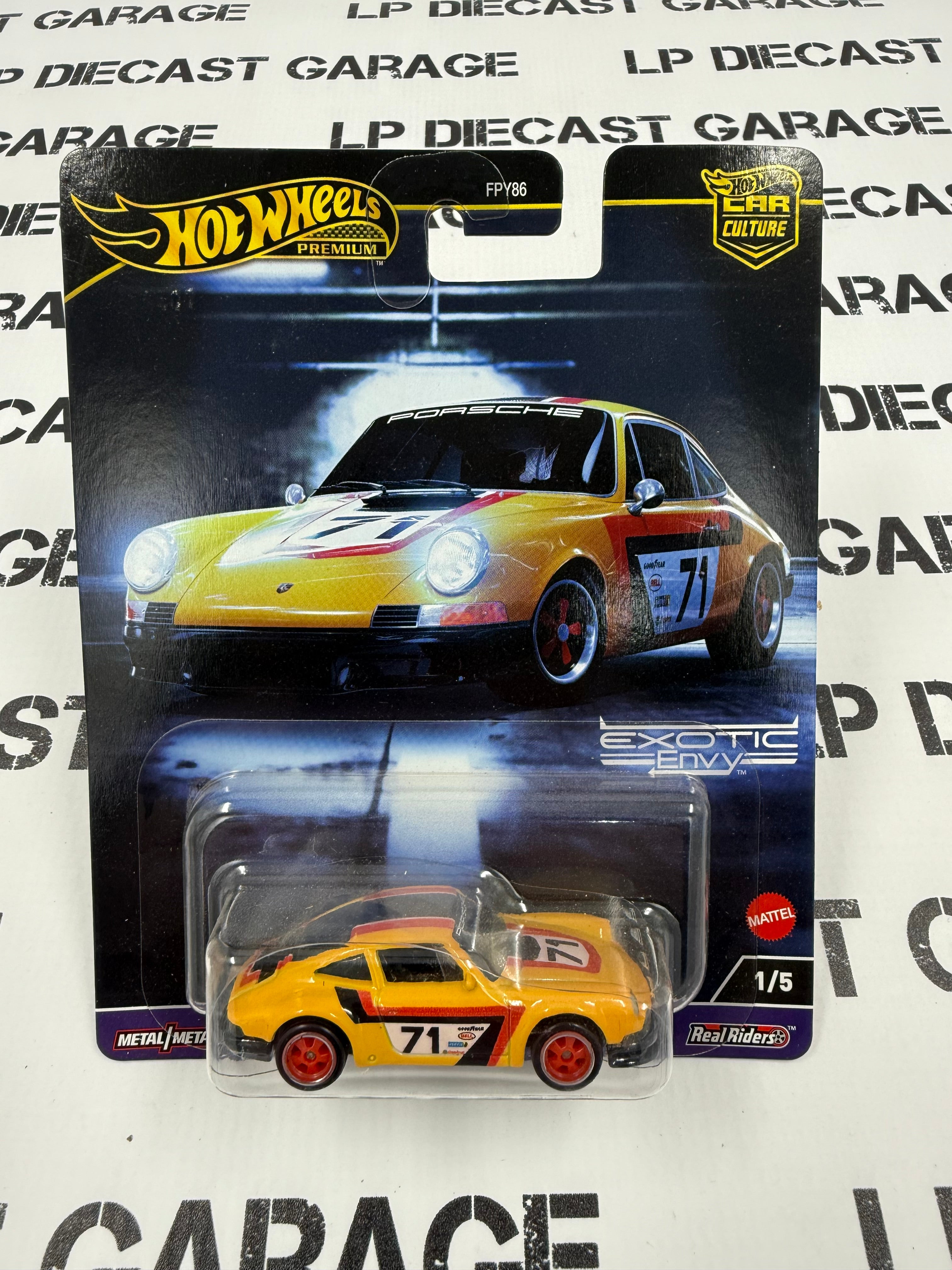 HOT WHEELS 71' Porsche 911 Yellow 1:64 Diecast Exotic Envy – LP
