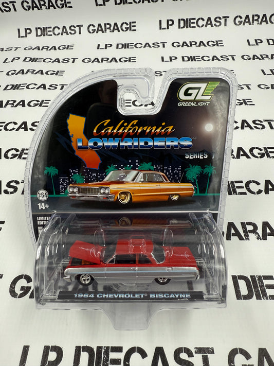 GREENLIGHT 1964 Chevrolet Biscayne Red 1:64 Diecast California Lowriders