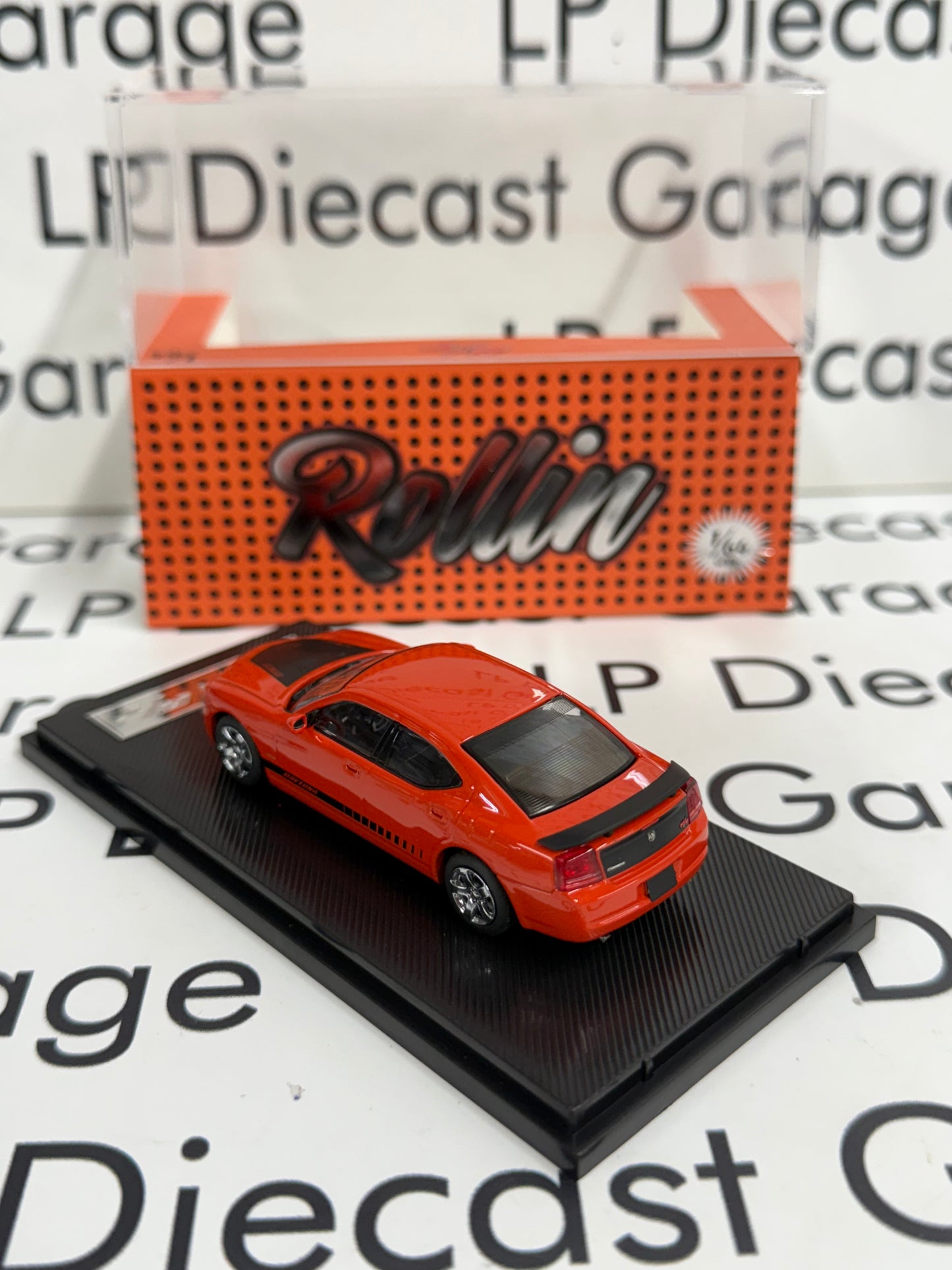 ROLLIN 2008 Dodge Charger Hemi Decals Orange 1:64 Diecast