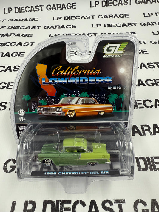 GREENLIGHT 1956 Chevrolet Bel Air Green 1:64 Diecast California Lowriders