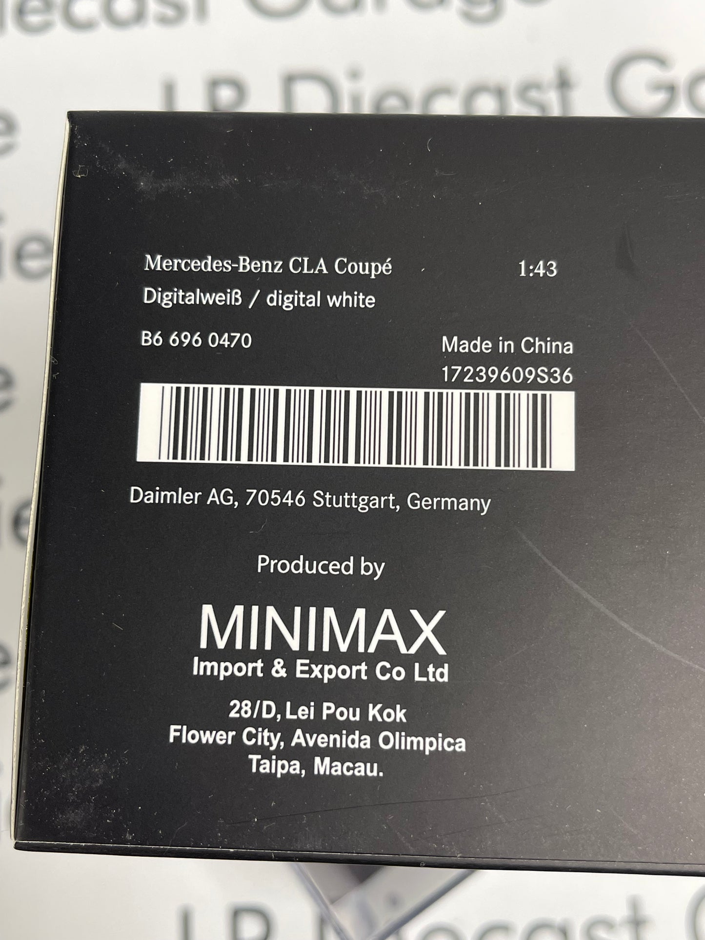 MINIMAX Mercedes Benz CLA Coupe Digital White 1:43 Diecast