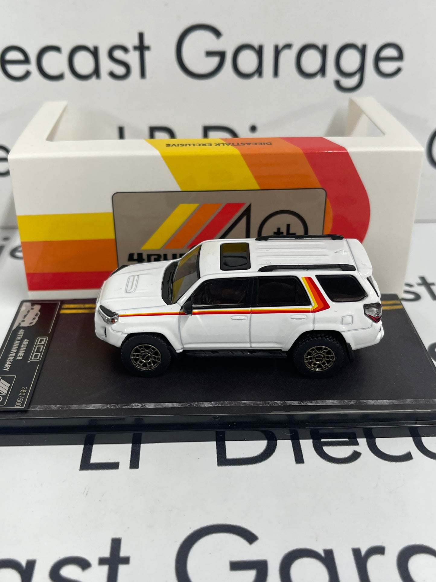 GCD 2024 Toyota 4Runner 40th Anniversary White 1:64 Diecast DiecastTalk Exclusive