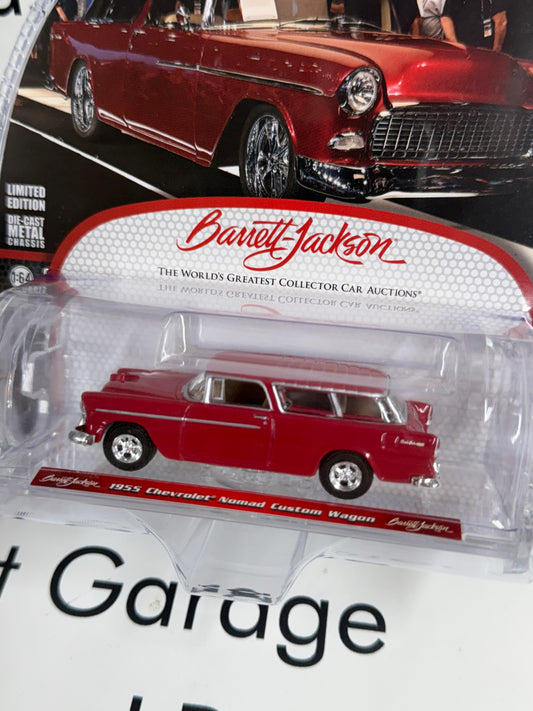 GREENLIGHT 1955 Chevrolet Nomad Custom Red 1:64 Diecast Barrett Jackson