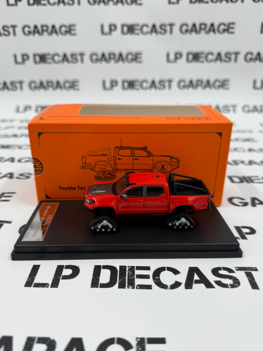 GCD 2023 Toyota Tacoma Snowmobile Red with Tracks 1:64 Diecast