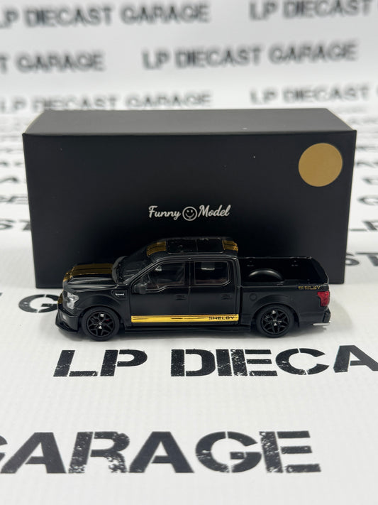 FUNNY MODELS Ford F-150 Shelby Super Snake Black w/ Gold Stripe 1:64 Diecast