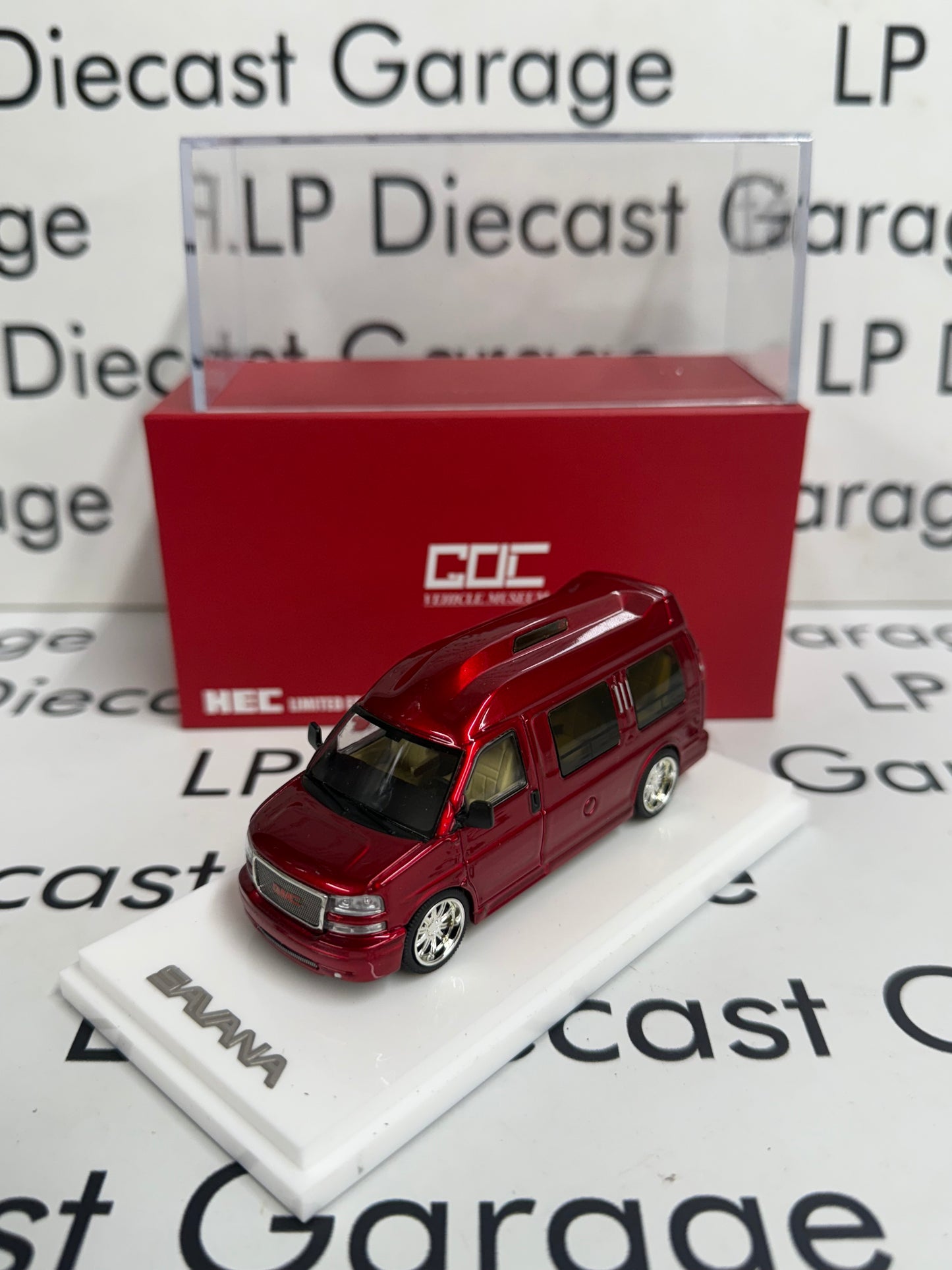 GOC GMC Savana RV Van Red Limited Edition 1:64 Diecast HEC Exclusive