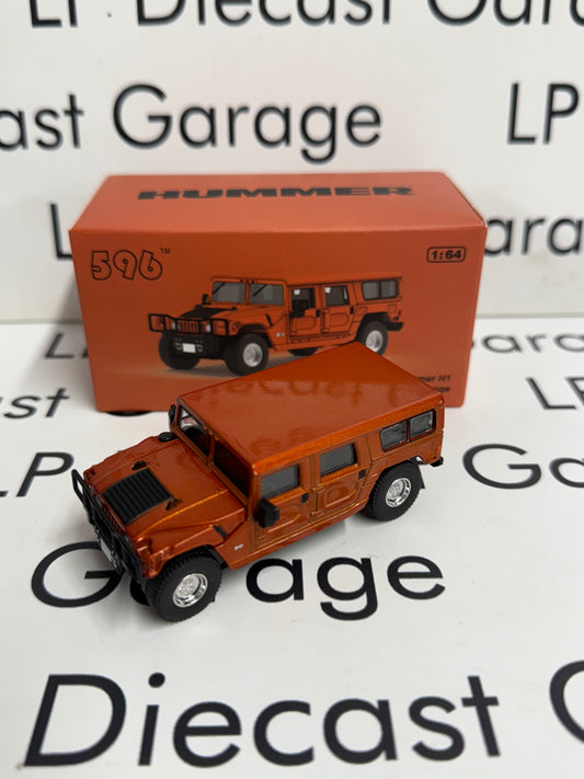 596 Model Hummer H1 Metallic Orange 1:64 Diecast Opening Hood
