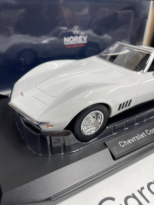 NOREV 1969 Chevrolet Corvette Convertible Can Am White 1:18 Diecast