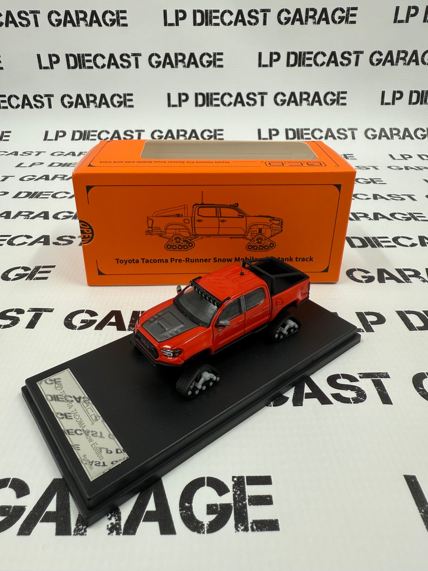 GCD 2023 Toyota Tacoma Snowmobile Red with Tracks 1:64 Diecast