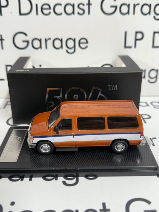 596 Model Ford E-350 Van Copper w/ White Stripe 1:64 Diecast Opening Rear Doors