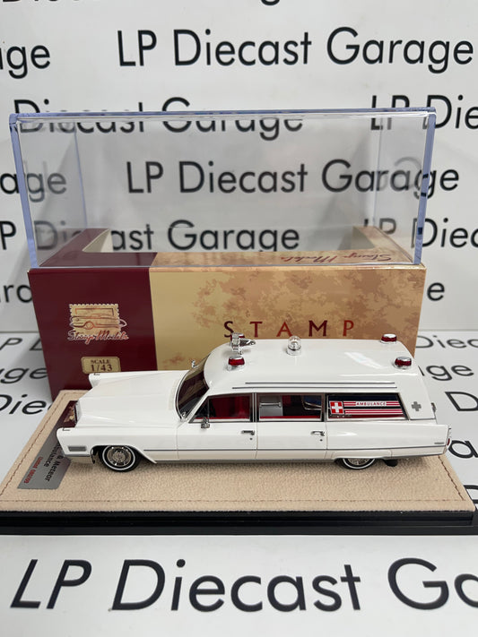 STAMP MODELS 1968 Cadillac Miller Meteor Ambulance White 1:43 Scale Resin Model