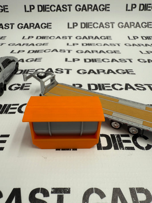 3D Printed Customs Orange Grey Steer Stuffer w/Removable Roof for 1:64 Scale Diecast