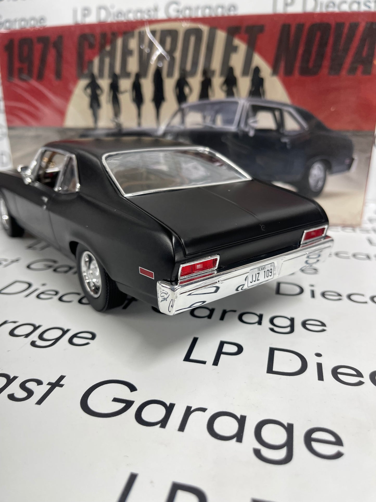 GMP 1971 Chevrolet Nova Death Proof Matte Black 1:18 Diecast 18925