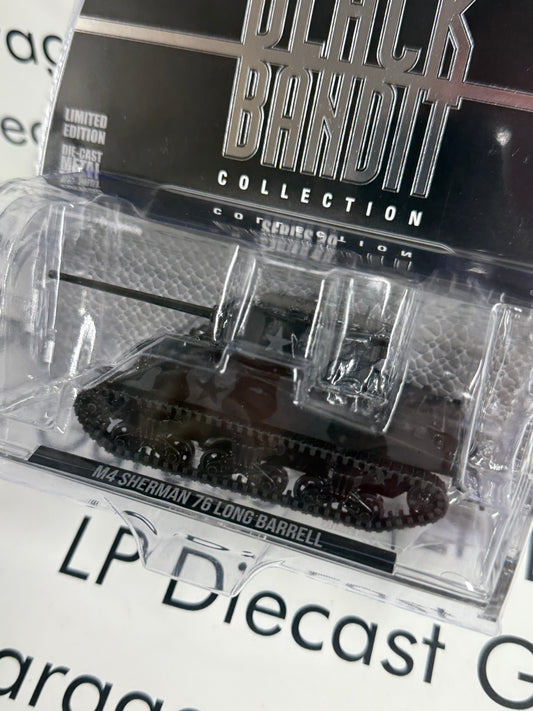GREENLIGHT M4 Sherman 76 Long Barrell Tank 1:64 Diecast Black Bandit