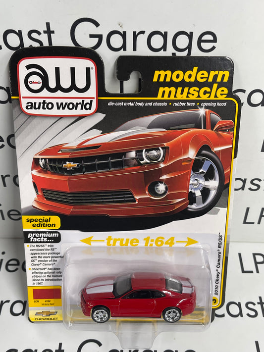 AUTO WORLD 2010 Chevy Camaro RS/SS Red 1:64 Diecast Modern Muscle