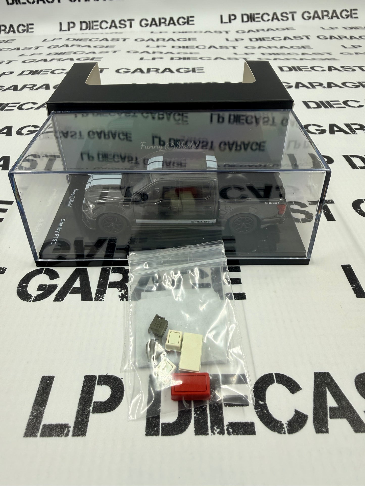 FUNNY MODELS Ford F-150 Shelby Super Snake Grey w/ White Stripe 1:64 Diecast