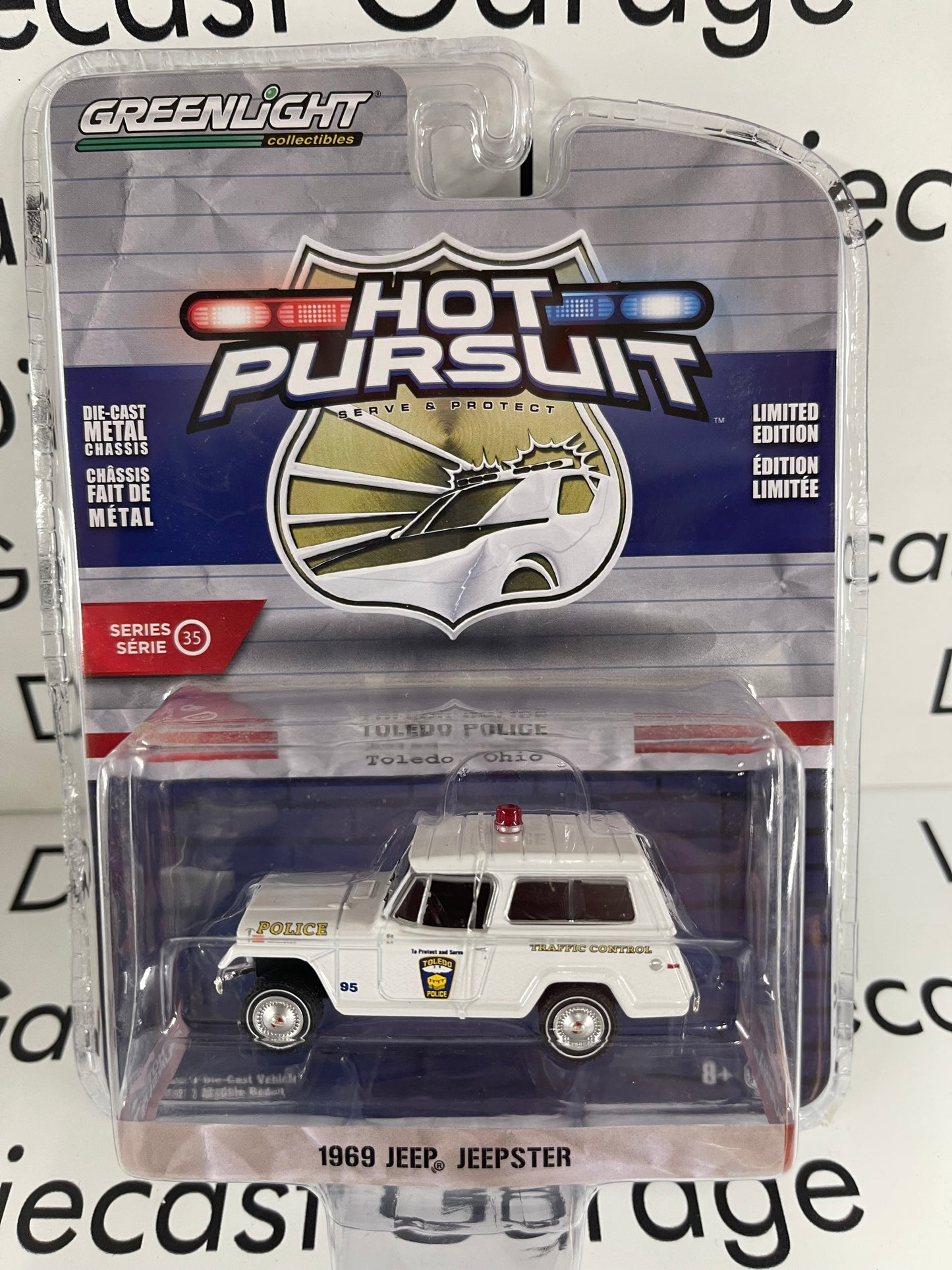 GREENLIGHT 1969 Jeep Jeepster Toledo Ohio Police 1:64 Diecast Hot Pursuit