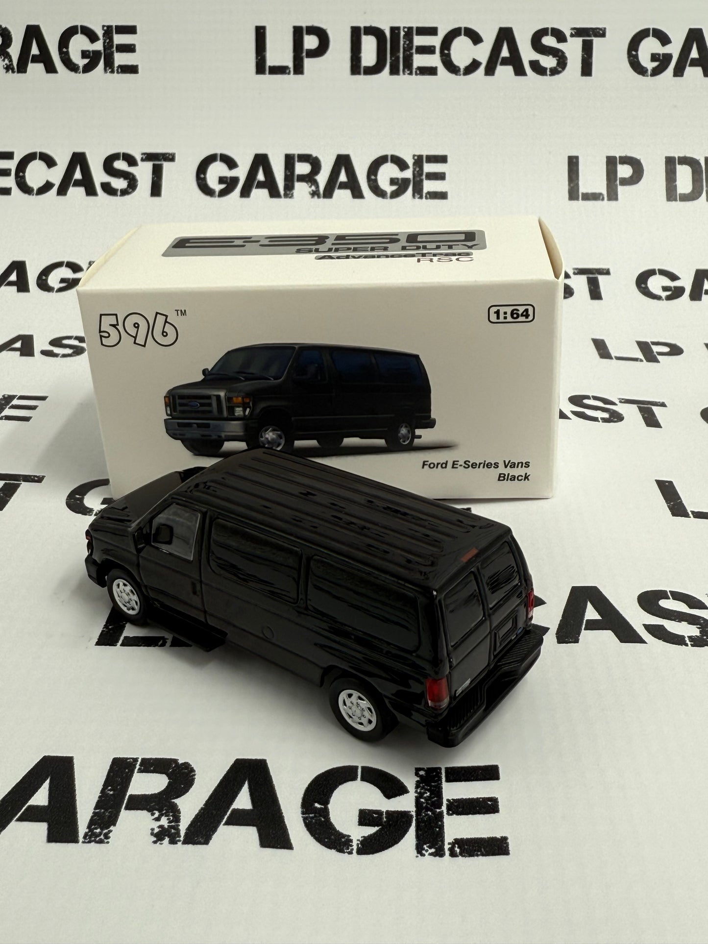 596 Model Ford E350 Van Black 1:64 Diecast