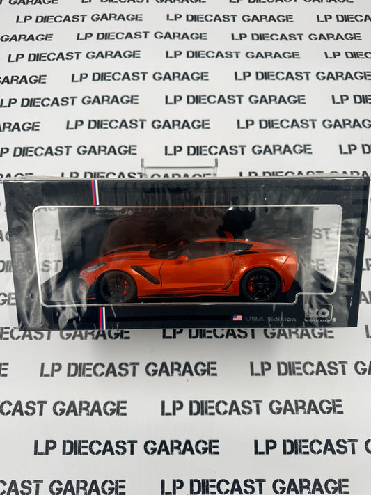 IXO Models 2019 Chevrolet Corvette ZR1 Sebring Orange 1:18 Diecast USA Model *DAMAGED*