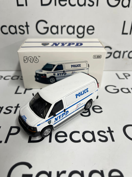 596 Model Chevrolet Express Van Responder NYPD Police 1:64 Diecast