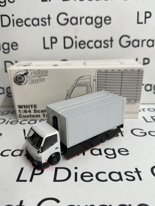 MICRO TURBO 1993 Isuzu White Truck with Unfolding Cargo Box 1:64 Diecast Ghost Player