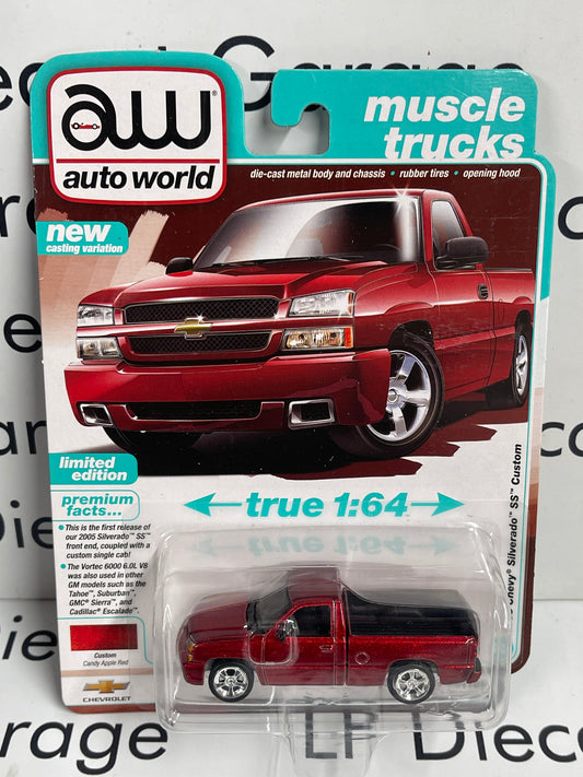 AUTO WORLD 2005 Chevy Silverado SS Red 1:64 Diecast Muscle Trucks
