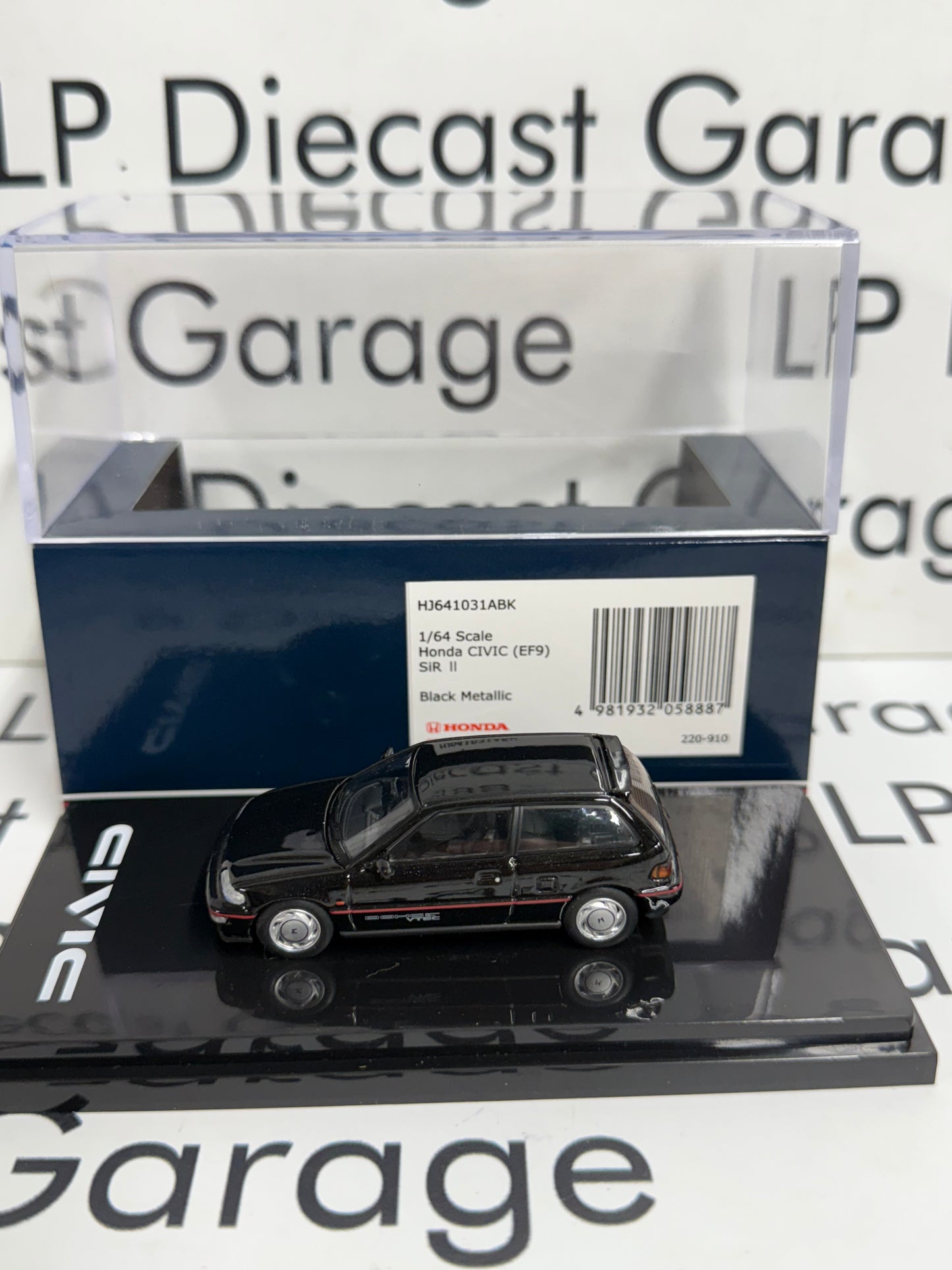HOBBY JAPAN Honda Civic EF9 SIR II Black Metallic 1:64 Diecast