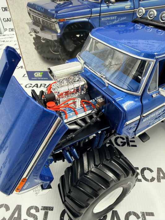 GREENLIGHT 1974 Ford F-250 Midwest Monster Truck 1:18 Diecast Four Wheel Drive