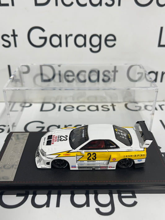 STREET WEAPON Nissan Skyline LBWK-ER34 White/ Yellow 1:64 Diecast Ghost Player