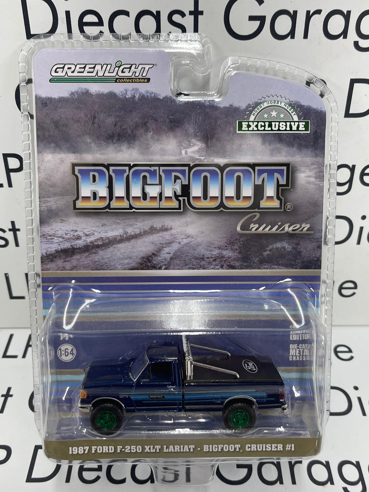 GREEN MACHINE CHASE GREENLIGHT 1987 Ford F-250 Bigfoot Cruiser 1:64 Diecast
