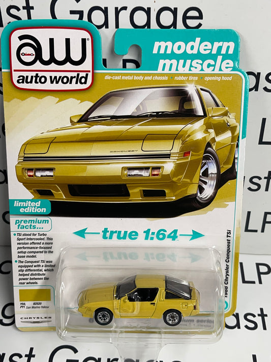 AUTO WORLD 1988 Chrysler Conquest TSi Yellow 1:64 Diecast Modern Muscle
