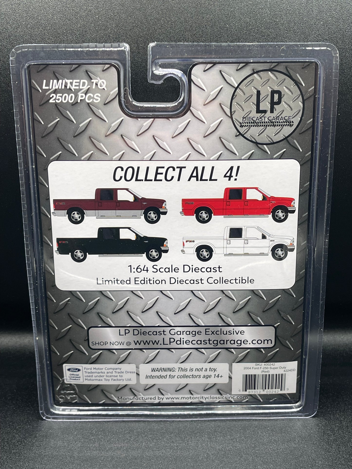 MOTORMAX 2004 Ford F-250 Truck Bright Red LP Exclusive 1:64 Diecast