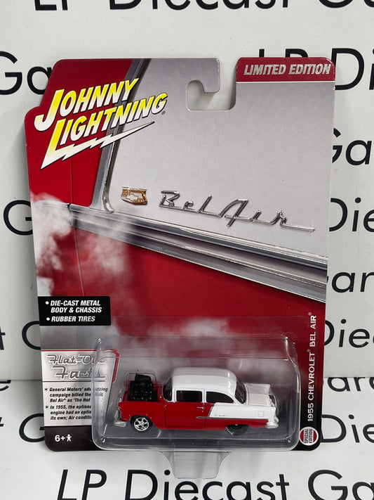 JOHNNY LIGHTNING 1955 Chevrolet Bel Air Red White 1:64 Diecast