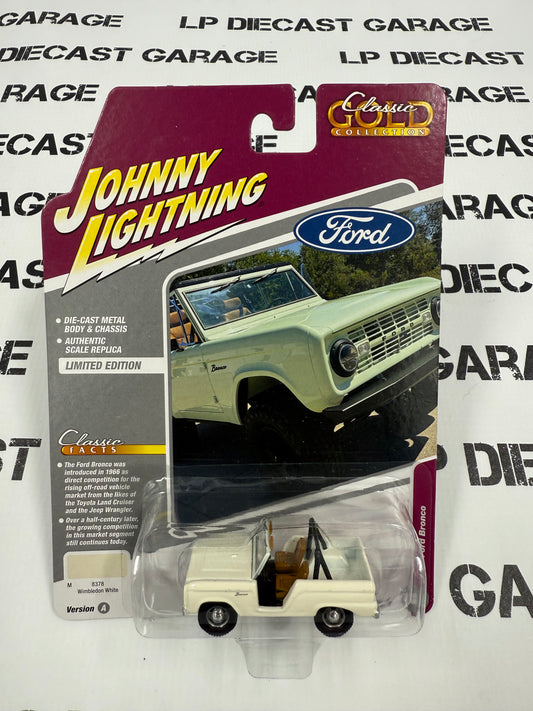 JOHNNY LIGHTNING 1967 Ford Bronco White 1:64 Diecast Classic Gold