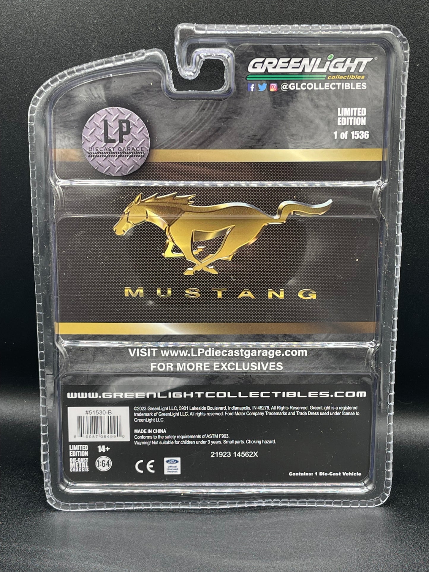 GREENLIGHT 1988 Ford Mustang Motorsport SLN Red LP Exclusive 1:64 Diecast Promo