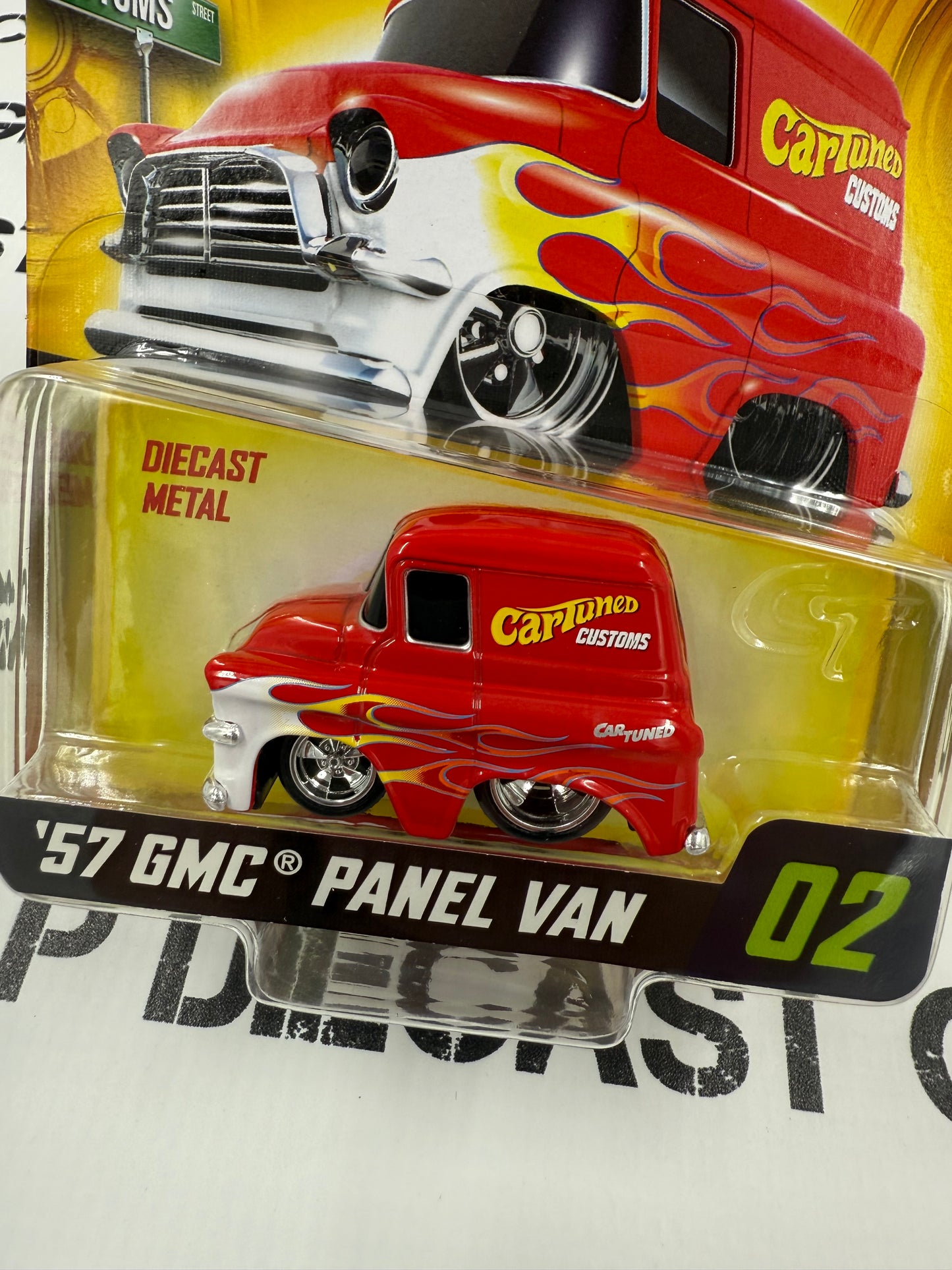 CARTUNED '57 GMC Panel Van Red 1:64 Diecast Series 4