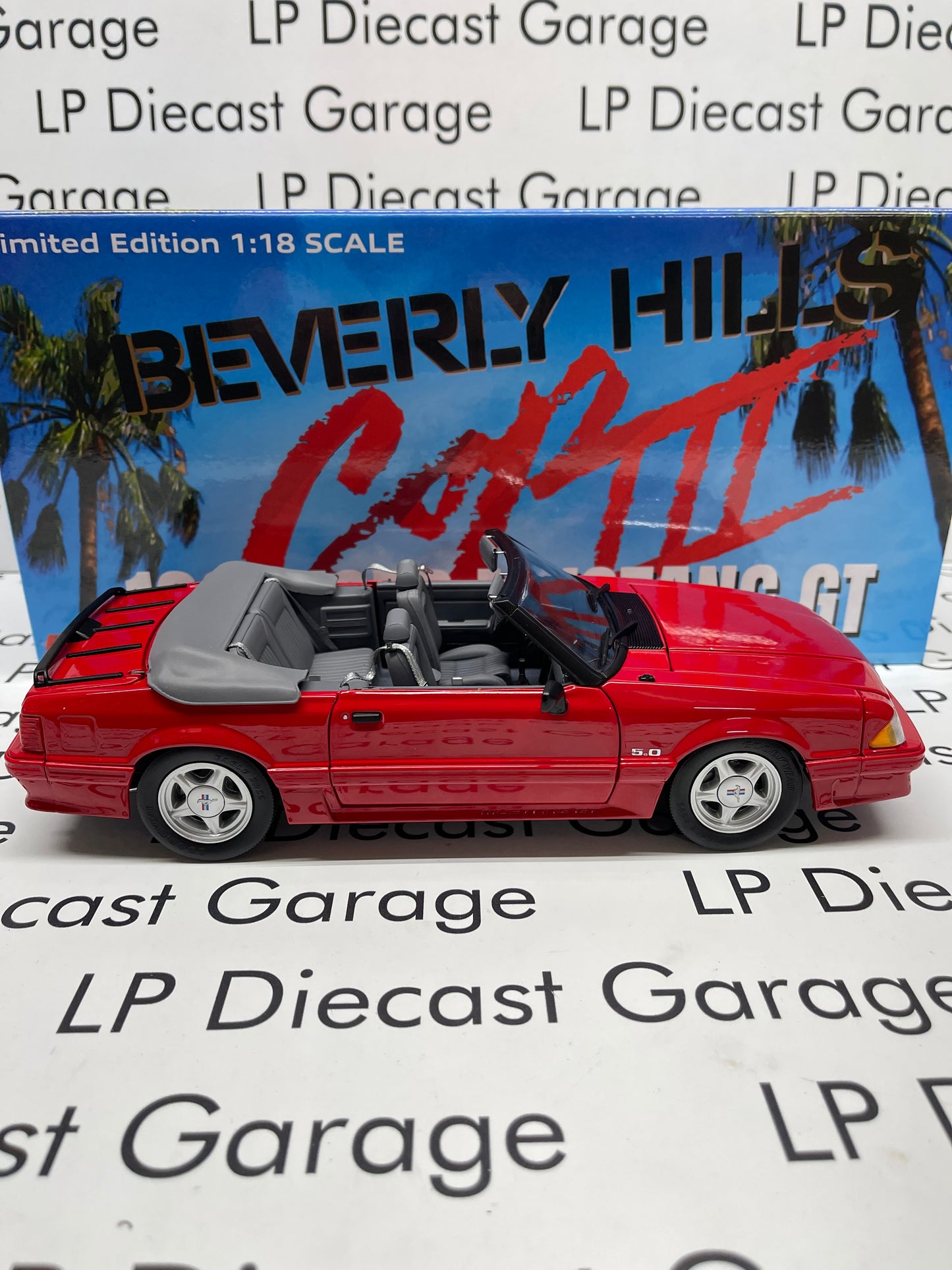 GMP 1991 Ford Mustang GT Red Convertible Beverly Hills Cop III Axel Foley's 18998 1:18 Diecast
