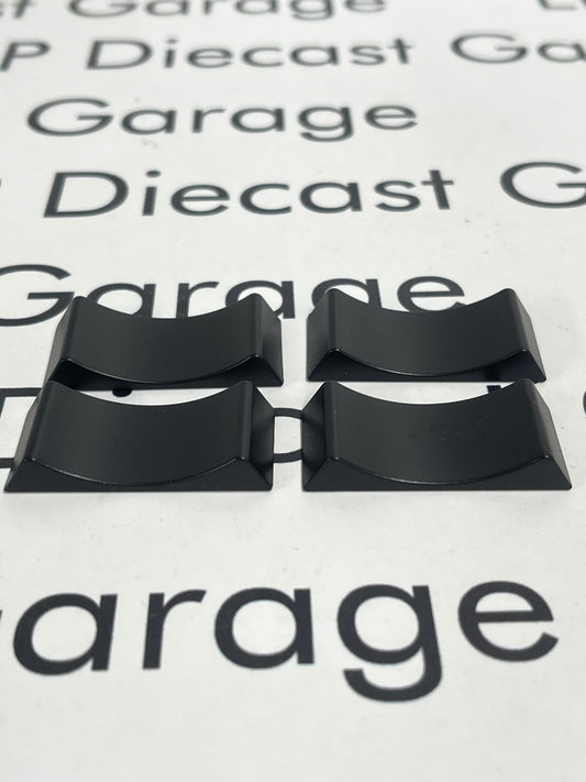 3D Printed Customs Set of 4 Plastic Black Wheel Chocks Stoppers for 1:18 Scale Diecast
