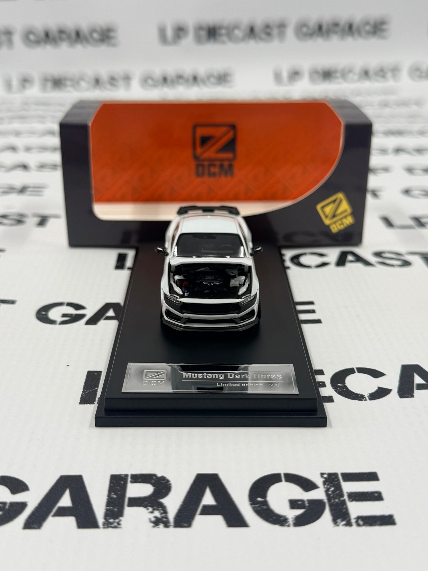 DCM Models 2024 Ford Mustang Dark Horse White 1:64 Diecast Ghost Player