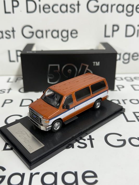 596 Model Ford E-350 Van Copper w/ White Stripe 1:64 Diecast Opening Rear Doors