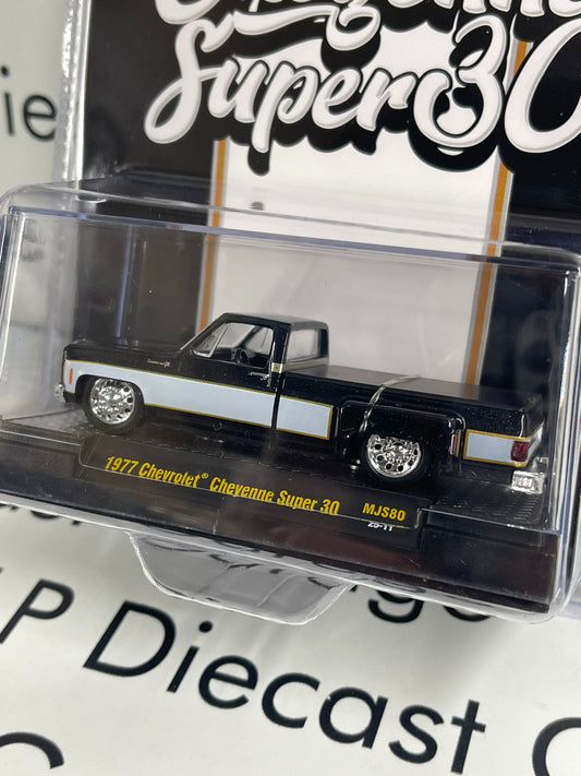 M2 1977 Chevrolet Cheyenne Super 30 Black White 1:64 Diecast MiJo
