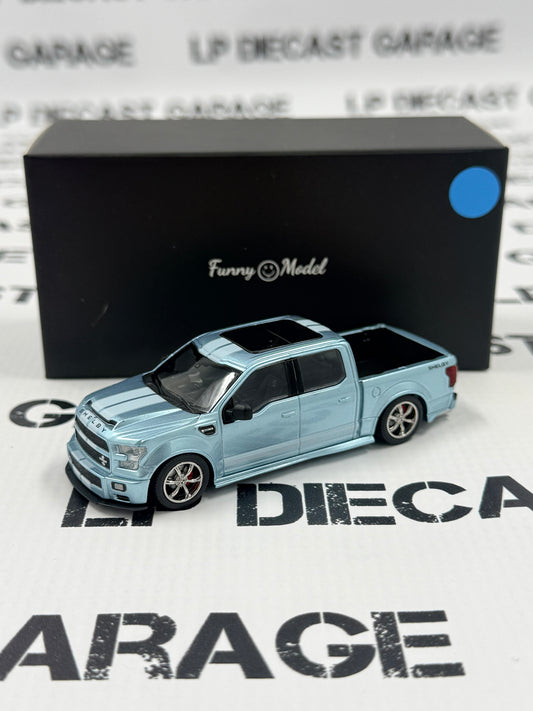 FUNNY MODELS Ford F-150 Shelby Super Snake Baby Blue w/ White Stripe 1:64 Diecast