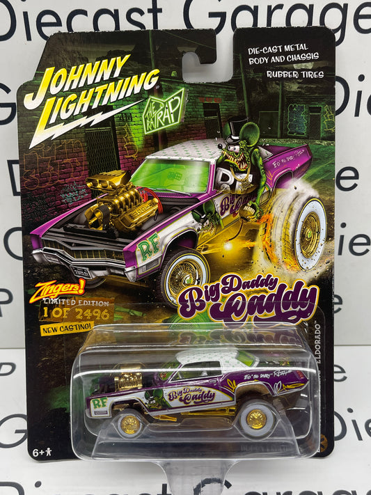 JOHNNY LIGHTNING Zingers 1967 Cadillac Eldorado Big Daddy Caddy Rat Fink Hobby Exclusive 1:64 Diecast