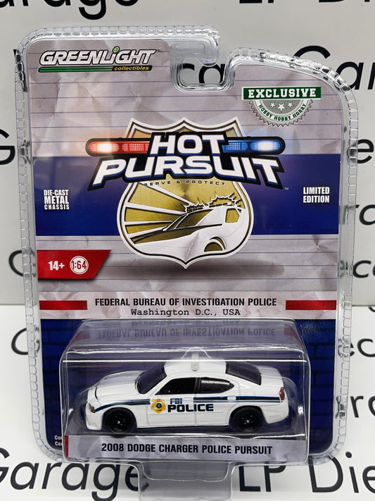 GREENLIGHT 2008 Dodge Charger Police Car FBI Police 1:64 Diecast Hot Pursuit