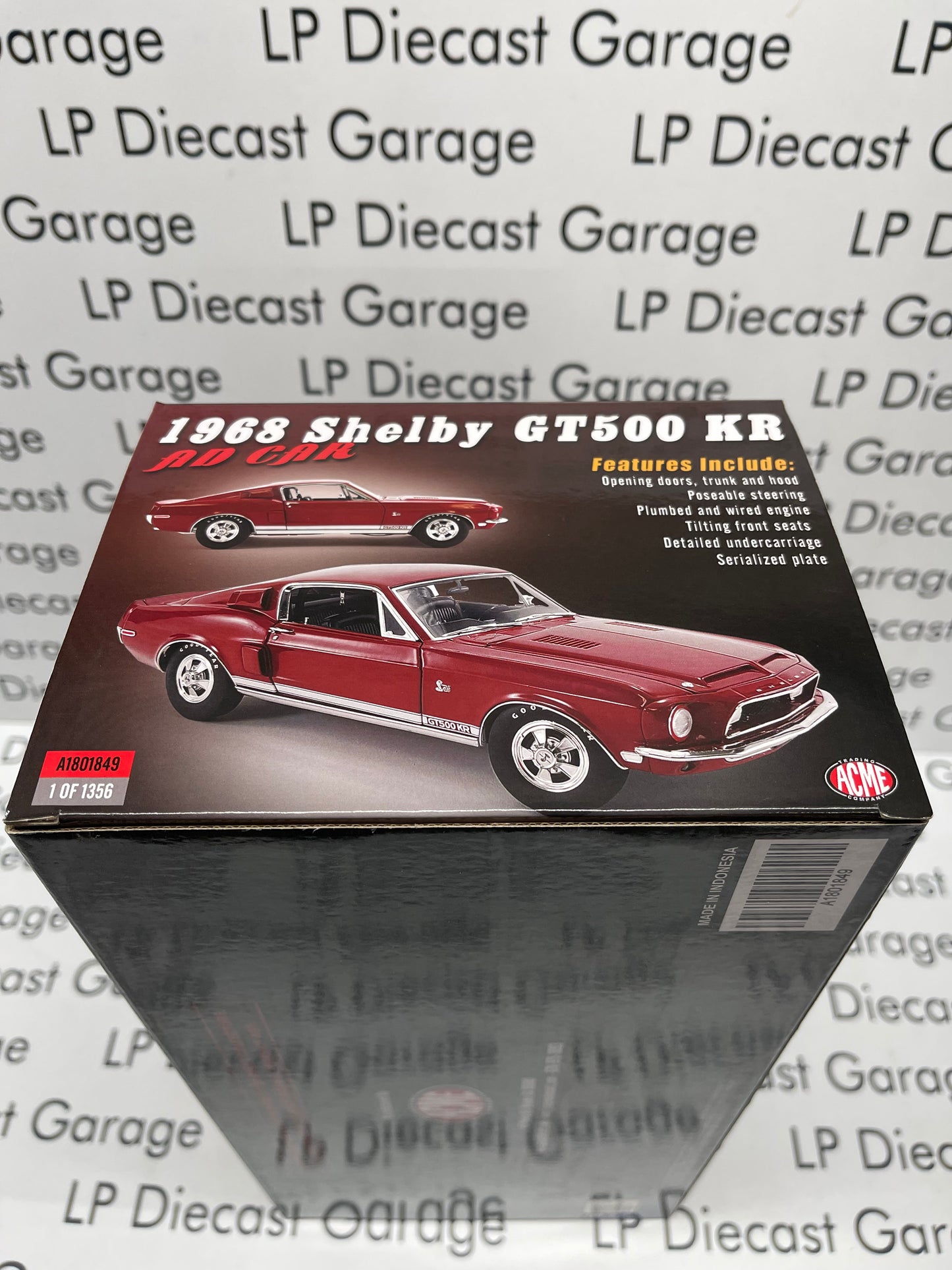 ACME 1968 Ford Mustang Shelby GT500KR Ad Car Red A1801849 1:18 Diecast