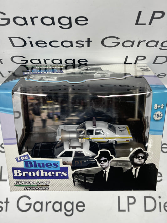 GREENLIGHT Blues Brothers 2PK Set Bluesmobile + Illinois Police Dodge Monaco 1:64 Diecast