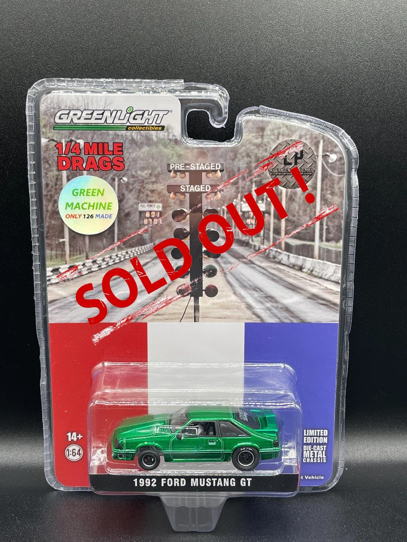 GREEN MACHINE CHASE GREENLIGHT 1992 Ford Mustang GT LP Exclusive 1:64 Diecast Promo