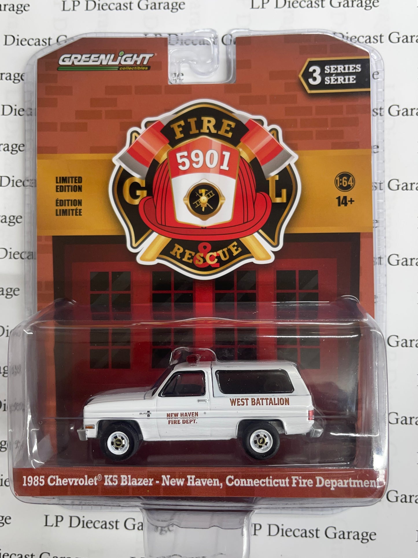 GREENLIGHT 1985 Chevrolet K5 Blazer New Haven, Connecticut Fire Department 1:64 Diecast